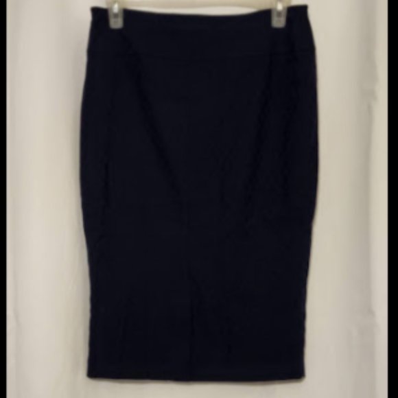 SOHO Apparel Women's Vintage Navy Blue Midi Pencil Skirt Size Small - Picture 4 of 4